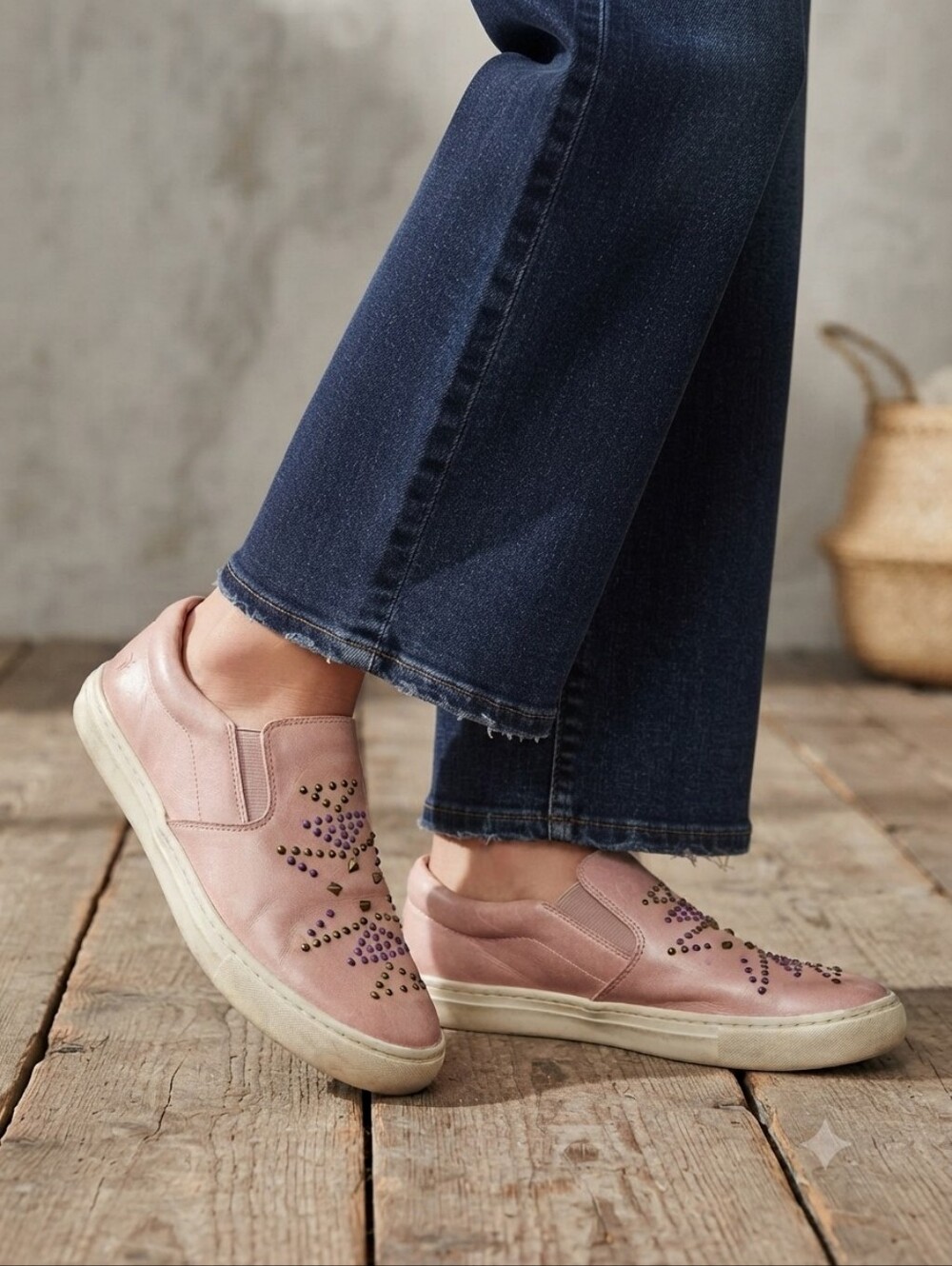 Frye Lena Studded Sneakers Pale Pink